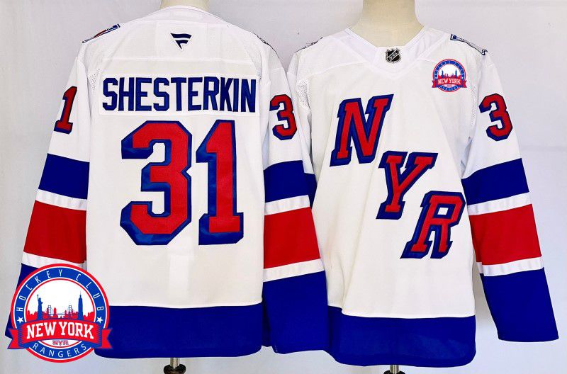 Men New York Rangers 31 Shesterkin White Fanatics 2025 NHL Jersey style 5